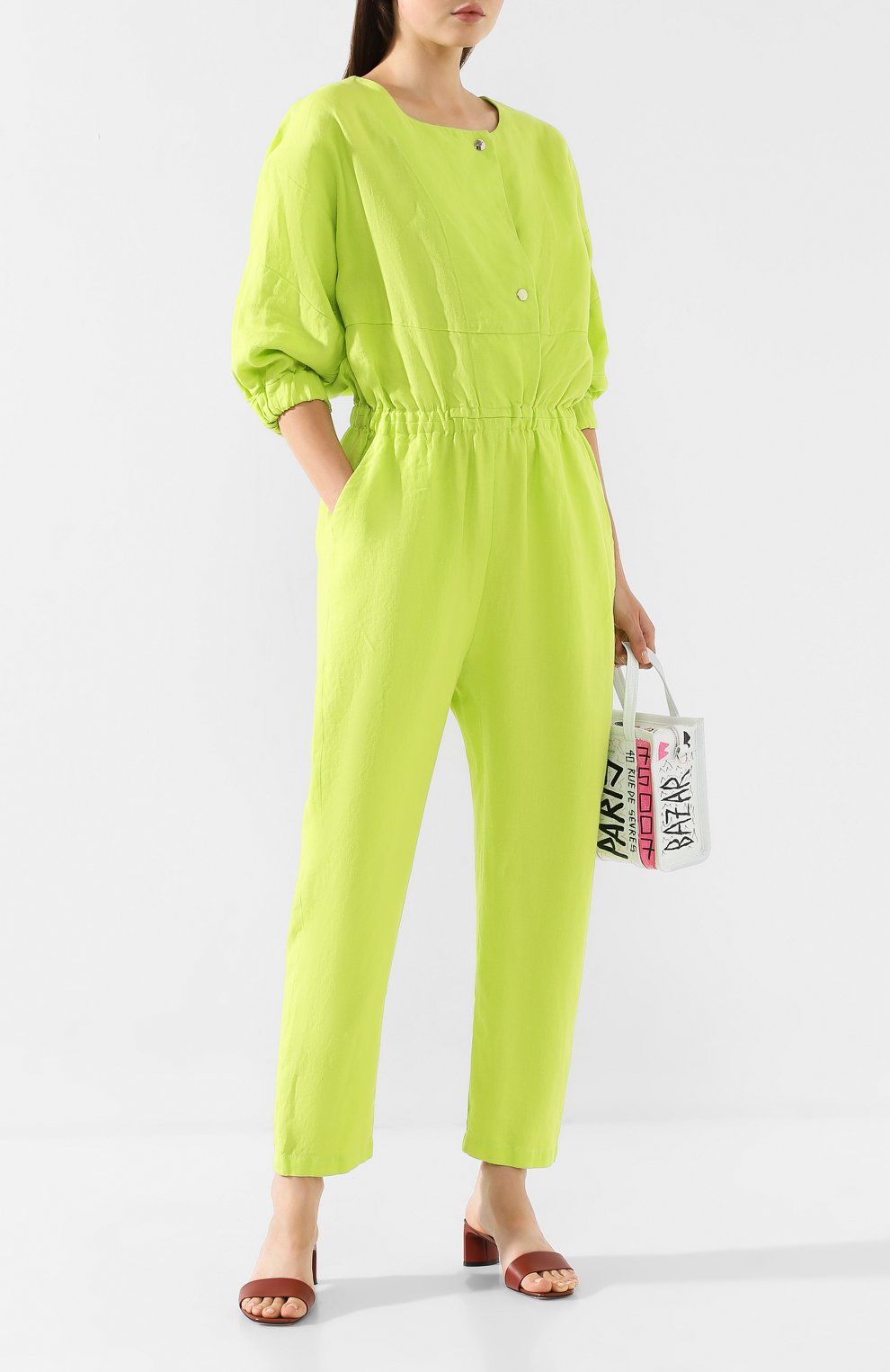 Льняной комбинезон RACHEL COMEY зеленого цвета по цене 39250 руб., арт. 193W-455-T1083 HEAVY LINEN, фото 2 Льняной комбинезон RACHEL COMEY, арт. 193W-455-T1083 HEAVY LINEN, фото 2
