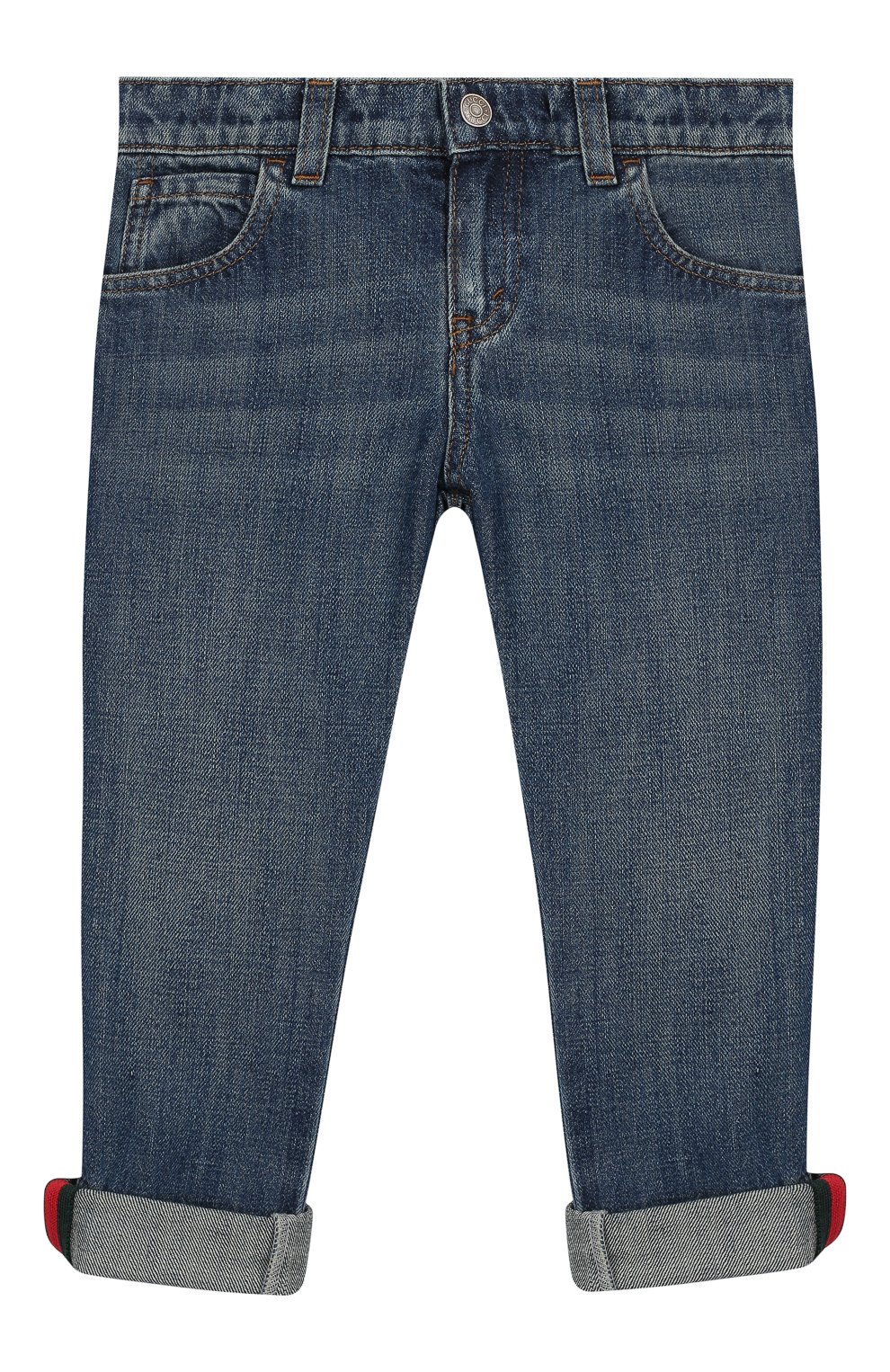 Джинсы GUCCI синего цвета по цене 23850 руб., арт. 455454/XR384, фото 1 Джинсы GUCCI, арт. 455454/XR384, фото 1