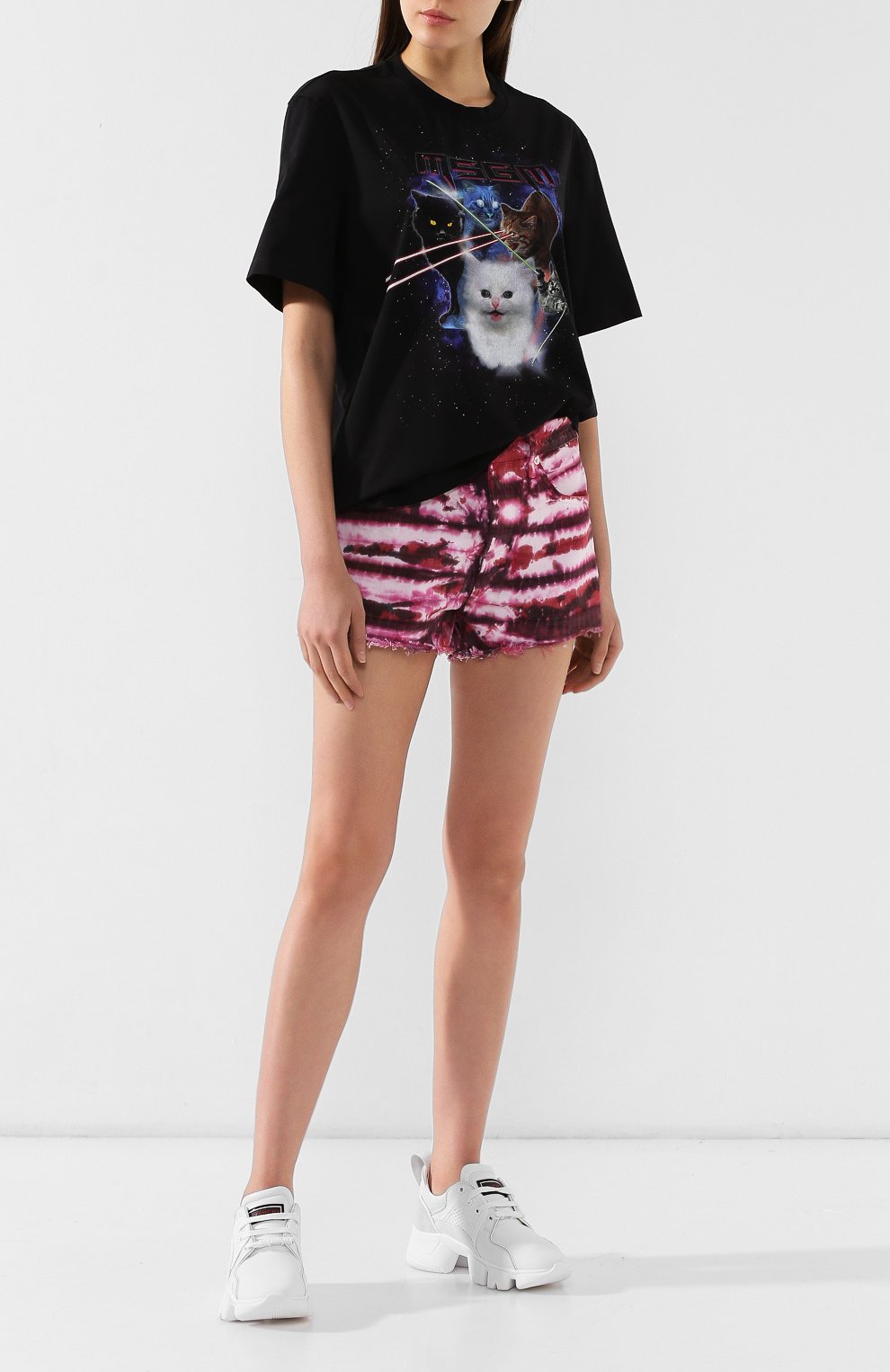 Хлопковая футболка MSGM черного цвета по цене 12700 руб., арт. 2741MDM162 195797, фото 2 Хлопковая футболка MSGM, арт. 2741MDM162 195797, фото 2