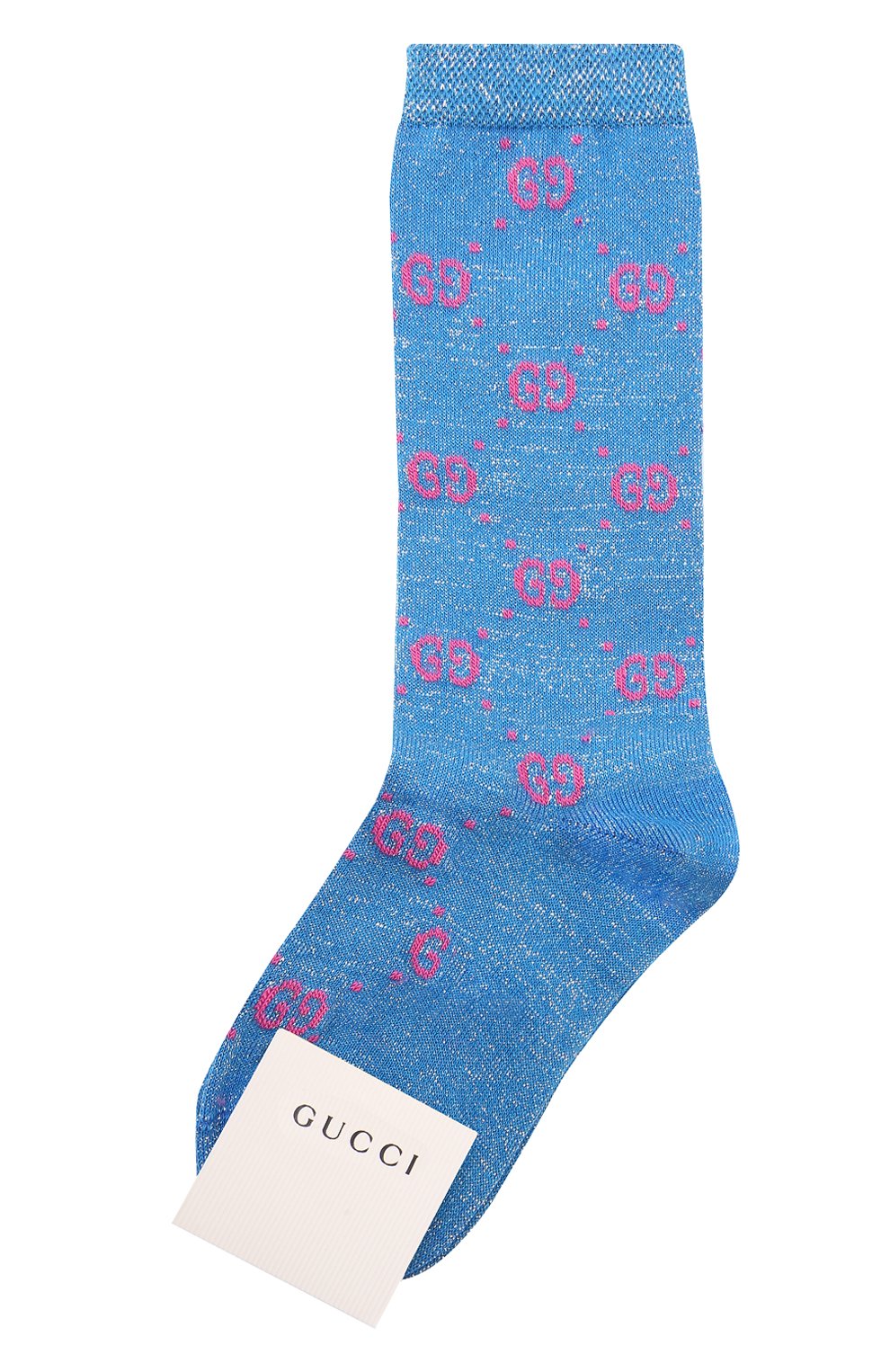 Гольфы GUCCI голубого цвета по цене 6735 руб., арт. 480715/4K443, фото 1 Гольфы GUCCI, арт. 480715/4K443, фото 1