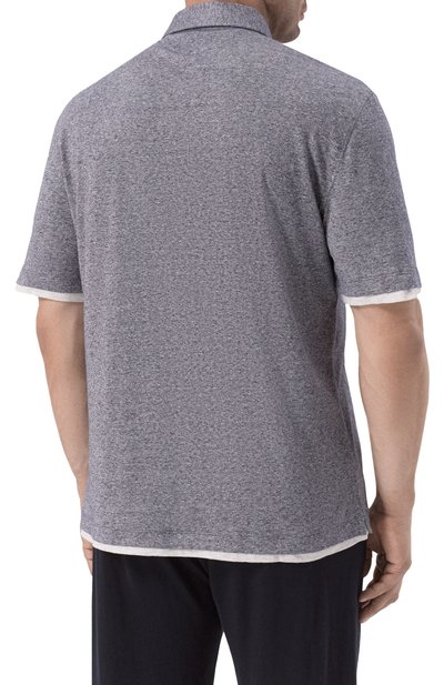 Поло изо льна и хлопка BRUNELLO CUCINELLI, арт. MW8353966W, фото 4