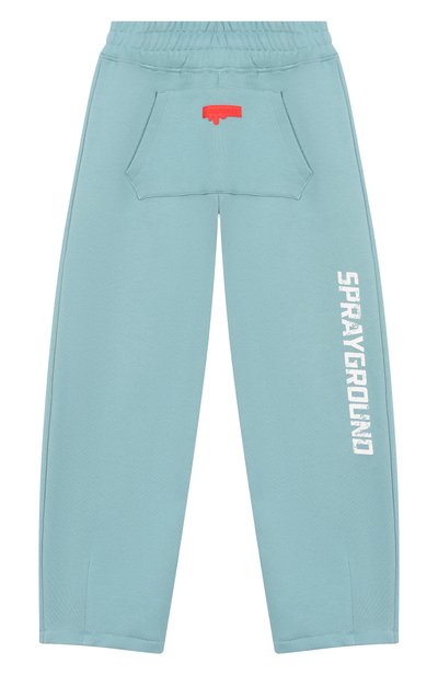 Хлопковые брюки SPRAYGROUND, арт. SPY1516GSM0KE/CREATIVE DEPT. 0VER PANTS SM0KE BLUE