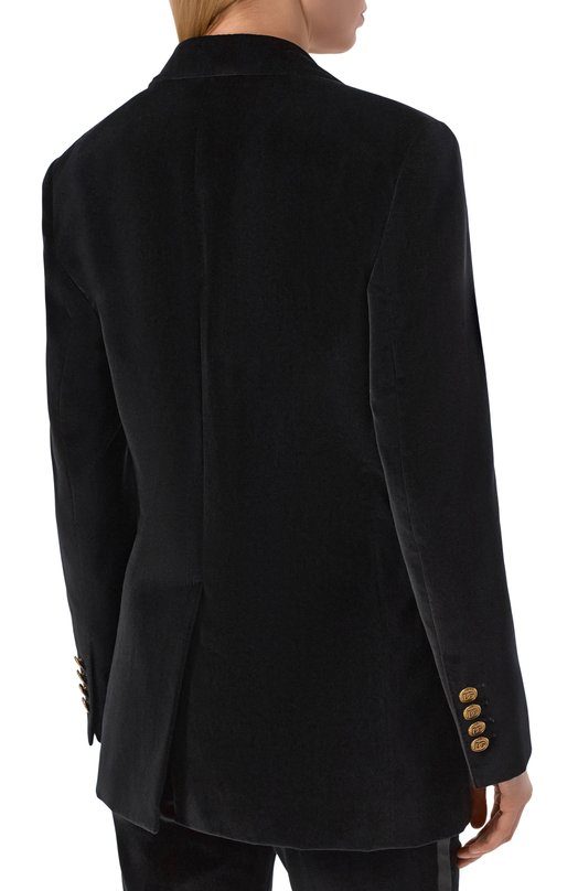 Бархатный жакет Dolce & Gabbana F29V1T/FUVG7 Чёрный  F29V1T/FUVG7 Фото 4