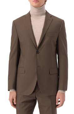 Мужской шерстяной костюм CORNELIANI коричневого цвета, арт. 256005-2518414_SET | Фото 4 (Рукава: Длинные; Материал сплава: Проставлено; Драгоценные камни: Проставлено; Материал внешний: Шерсть; Костюмы М: Однобортный; Стили: Классический)