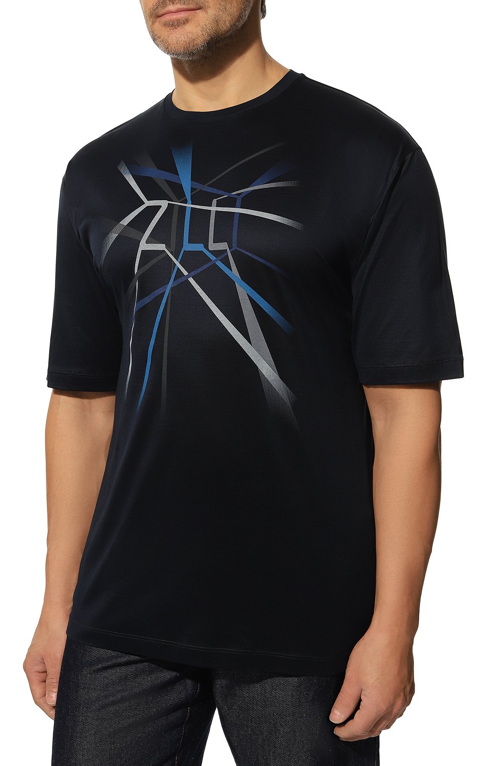 Хлопковая футболка ZILLI, арт. MBY-NT300-RAYZ1/MC02/62-66, фото 3