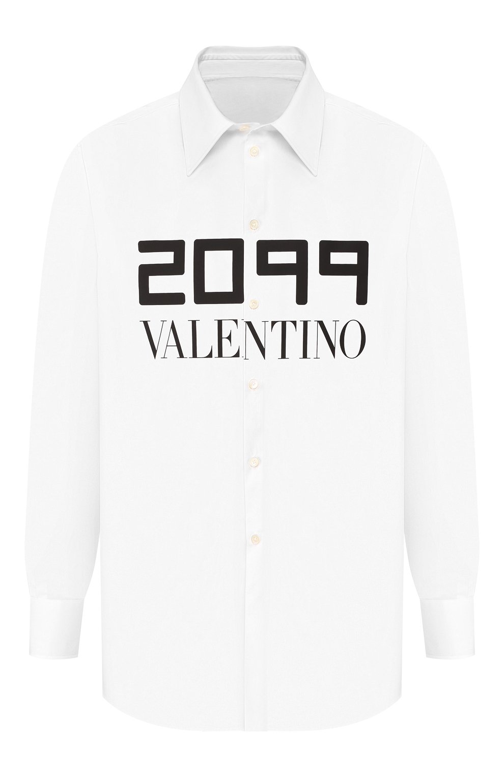 Хлопковая рубашка VALENTINO белого цвета по цене 72300 руб., арт. SV0ABA955T7, фото 1 Хлопковая рубашка VALENTINO, арт. SV0ABA955T7, фото 1