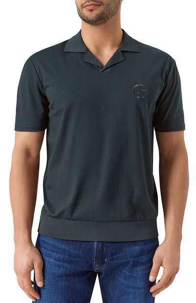 Поло из хлопка и кашемира GIORGIO ARMANI, арт. GM001244/TE11706, фото 3