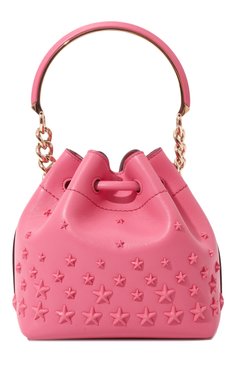 Женская сумка bon bon small JIMMY CHOO розового цвета, арт. B0N B0N BUCKET/S/A0R | Фото 6 (Материал: Натуральная кожа; Материал сплава: Проставлено; Размер: small; Драгоценные камни: Проставлено; Ремень/цепочка: На ремешке)