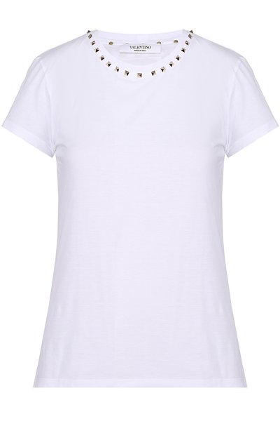 Женская футболка прямого кроя с шипами VALENTINO, арт. MB3MG03A/2QK