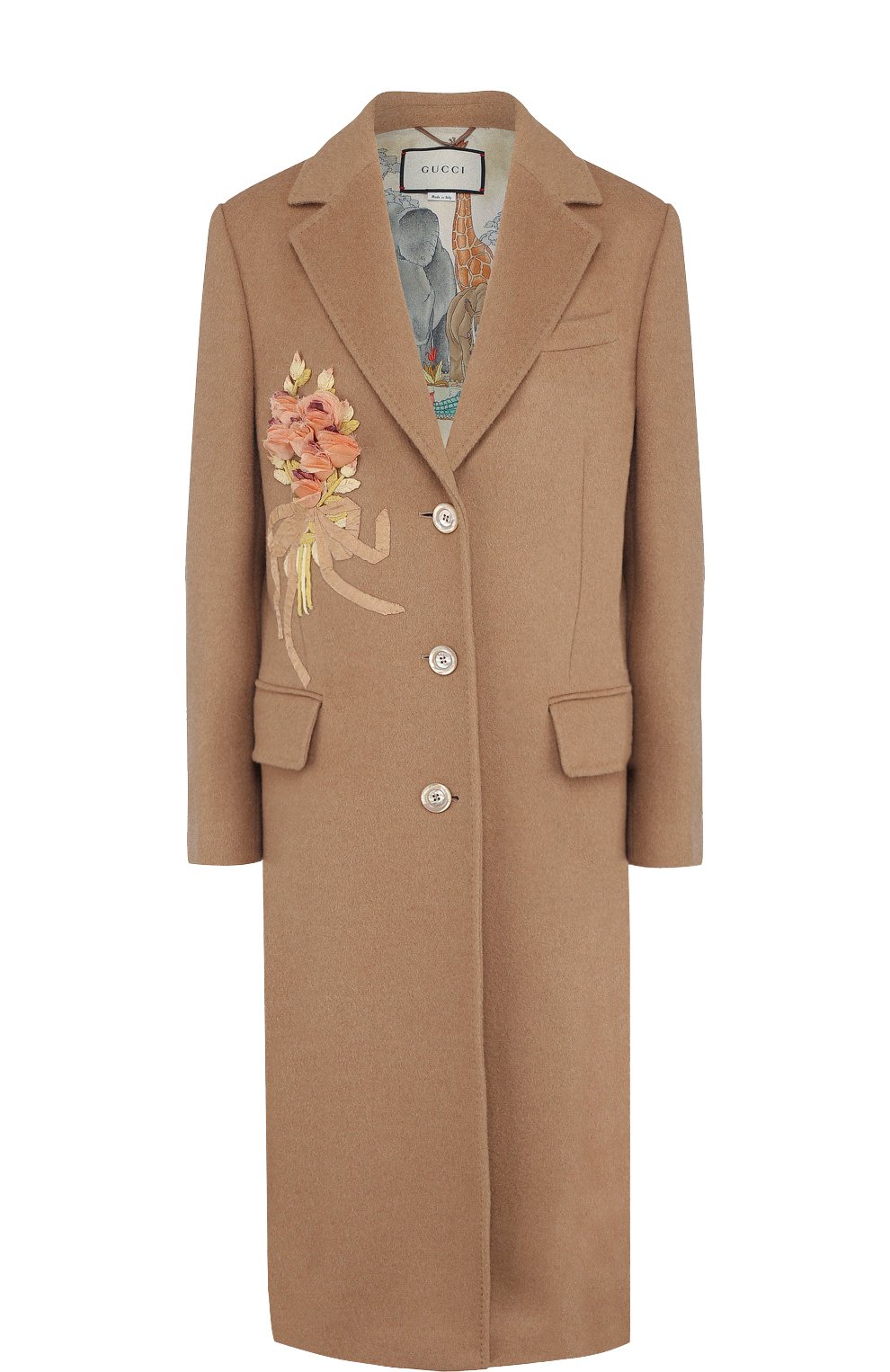 Однотонное шерстяное пальто с  декоративной отделкой GUCCI, арт. 495135/ZKK51, фото 1