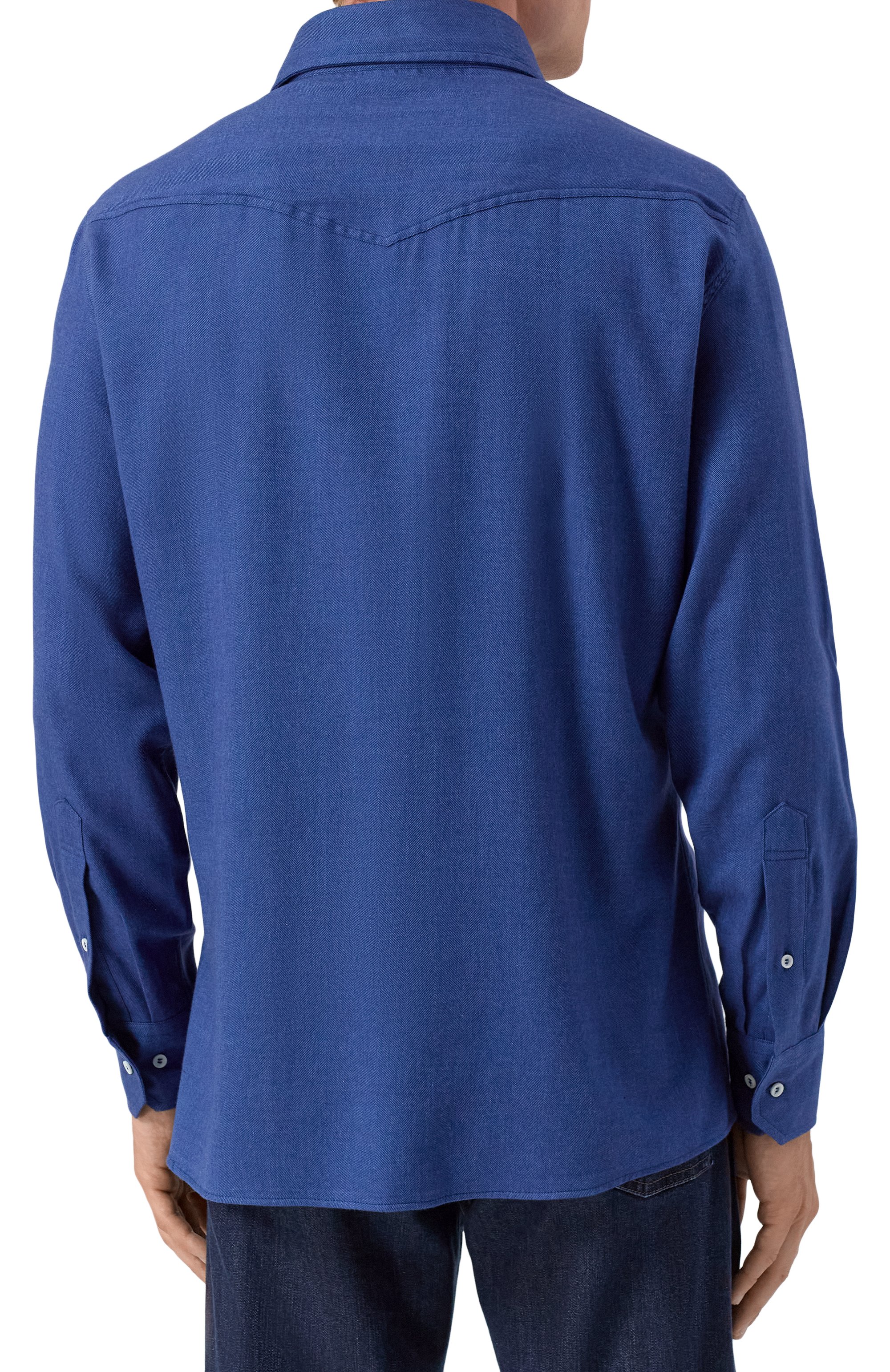 Рубашка из хлопка и лиоцелла BRUNELLO CUCINELLI, арт. MY6374008, фото 4