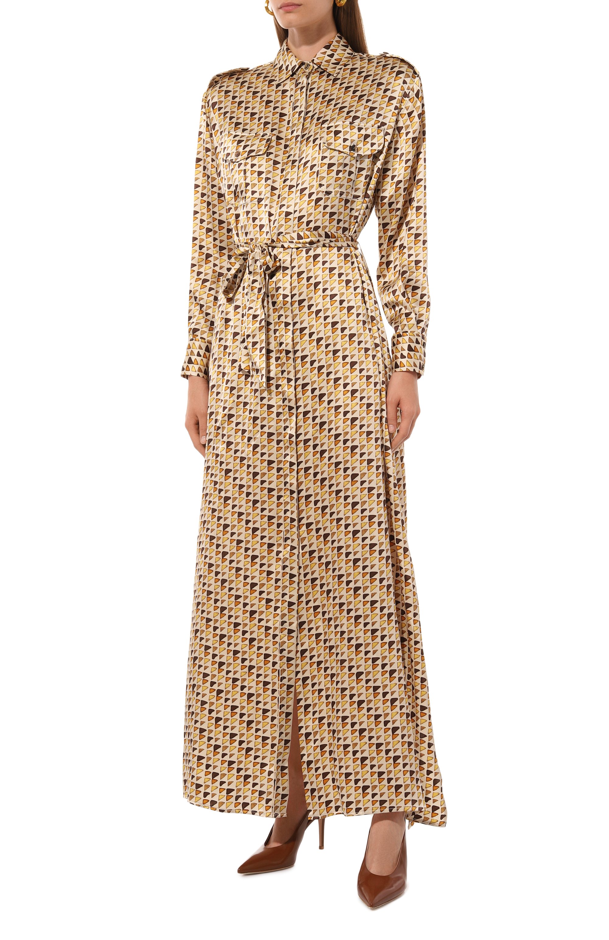 Атласное платье KITON, арт. D47H321K0978C_SET, фото 3