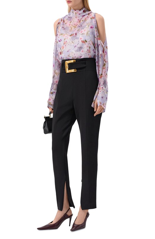 Шелковая блузка Balmain GF1IL155/SF35 Сиреневый  GF1IL155/SF35 Фото 2