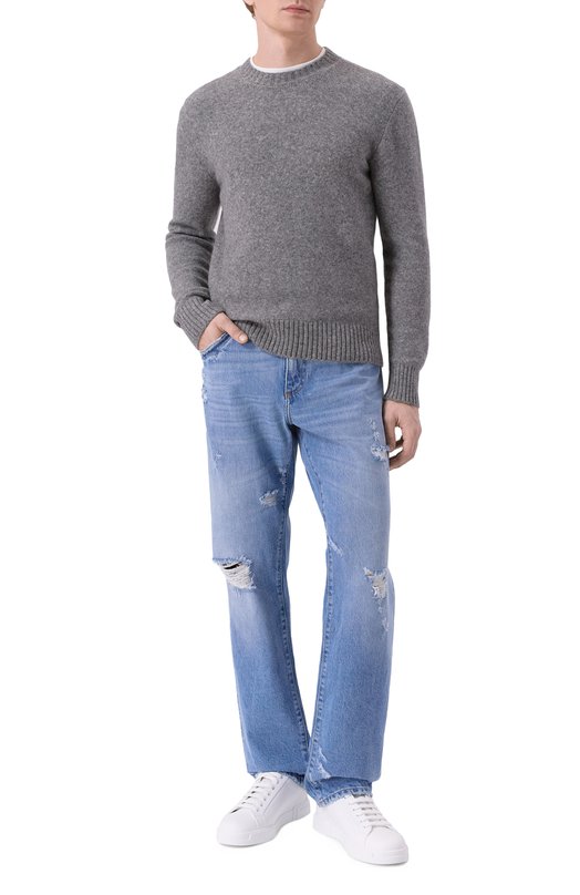 Шерстяной джемпер Dolce & Gabbana GXX02T/JFMIL Серый  GXX02T/JFMIL Фото 2