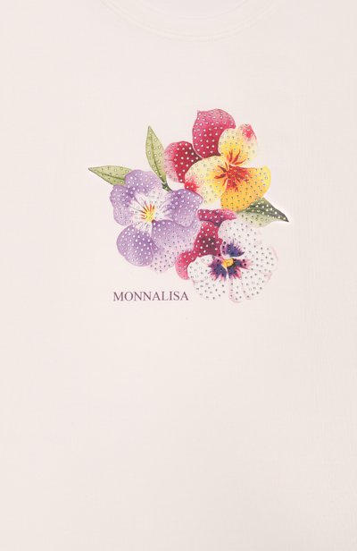 Хлопковый лонгслив MONNALISA, арт. 19H610, фото 3