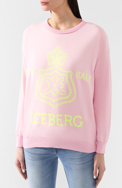 Хлопковый свитшот ICEBERG розового цвета по цене 29950 руб., арт. 19E I2P0/A005/7331, фото 3 Хлопковый свитшот ICEBERG, арт. 19E I2P0/A005/7331, фото 3