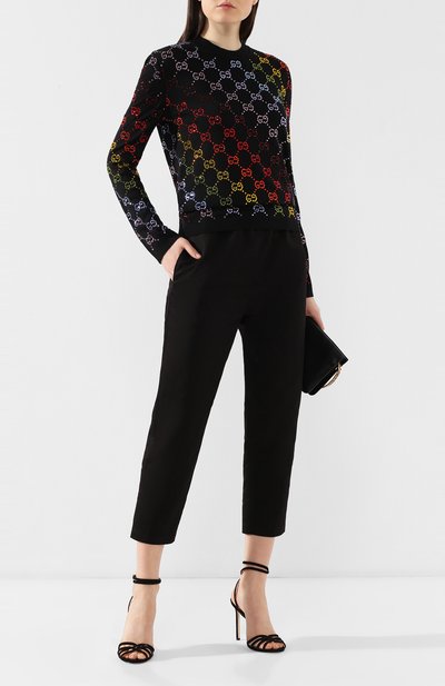 Шерстяной пуловер GUCCI черного цвета по цене 157000 руб., арт. 555038/XKAHY, фото 2 Шерстяной пуловер GUCCI, арт. 555038/XKAHY, фото 2