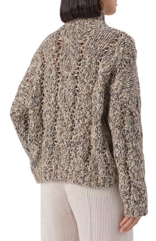 Свитер из шерсти и кашемира Brunello Cucinelli MGR372904 Разноцветный  MGR372904 Фото 4