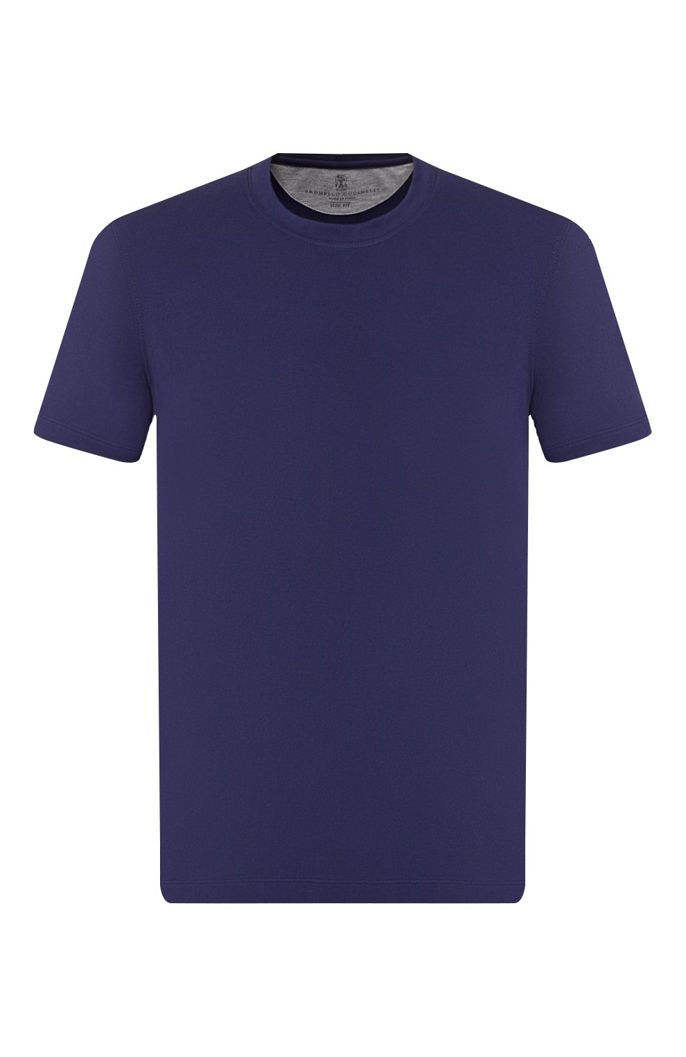 Хлопковая футболка BRUNELLO CUCINELLI синего цвета по цене 34700 руб., арт. M0T611308, фото 1 Хлопковая футболка BRUNELLO CUCINELLI, арт. M0T611308, фото 1
