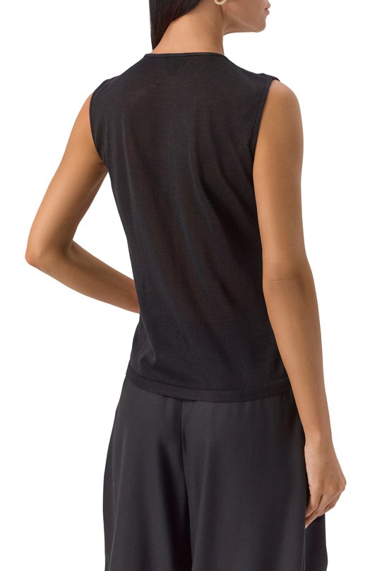 Топ из кашемира и шелка Giambattista Valli 25FWPVCM0M14/02CAS Чёрный  25FWPVCM0M14/02CAS Фото 4