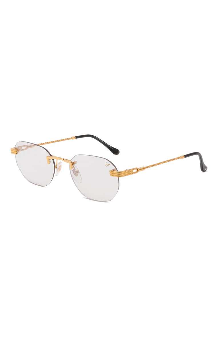 Женские солнцезащитные очки VINTAGE FRAMES светло-серого цвета, арт. DETR0IT PLAYER 24KT G0LD/LIGHT GRAY | Фото 1 (Тип очков: С/з; Региональные ограничения белый список (Axapta Mercury): Не проставлено; Материал: Металл; Нос: Не проставлено; Кросс-КТ: С/з-унисекс; Очки форма: Безоправные, Квадратные; Оптика Гендер: оптика-унисекс)