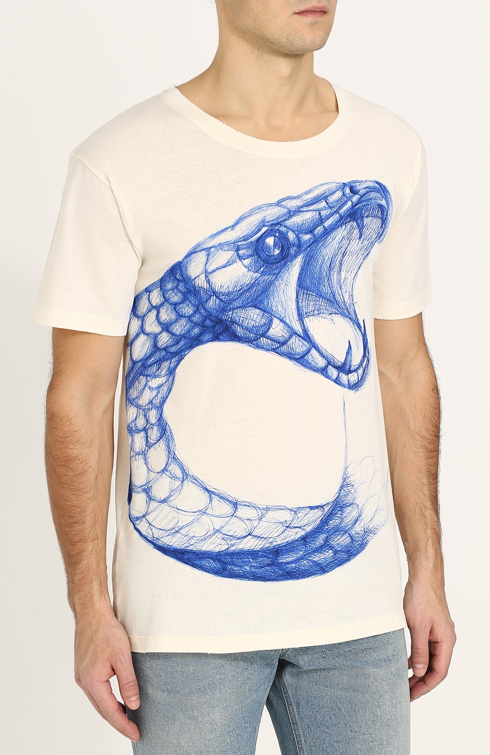 Хлопковая футболка с принтом GUCCI, арт. 493117/X3H27, фото 3