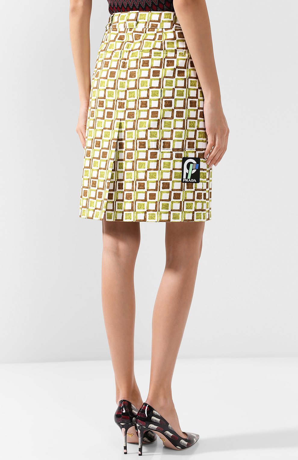 Хлопковая мини-юбка с принтом PRADA, арт. P109O-1R2A-F0613, фото 4