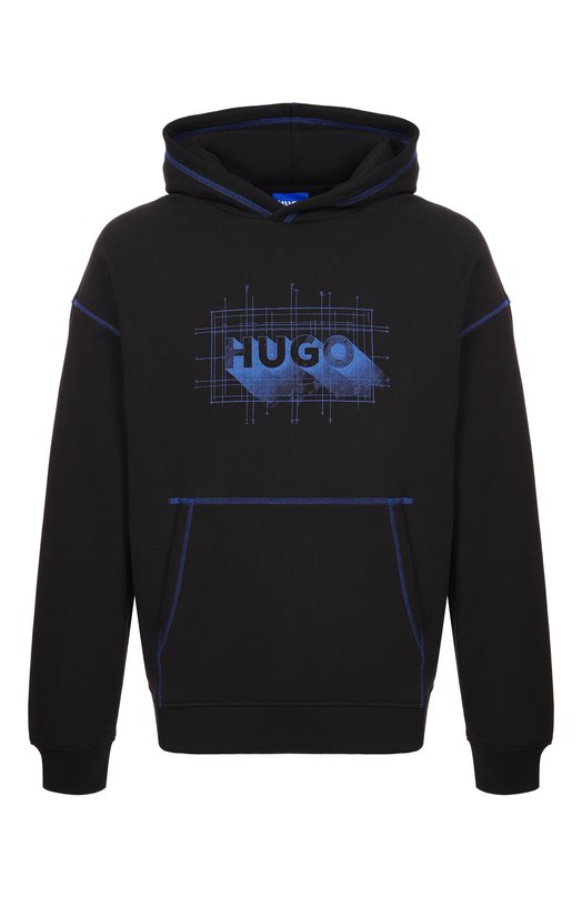 Хлопковое худи HUGO Blue 50553506 Чёрный 50553506