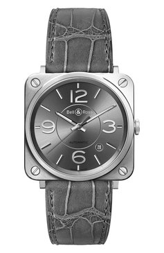 Мужские часы officer ruthenium BELL & ROSS бесцветного цвета, арт. BRS92-RU-ST/SCR | Фото 1 (Механизм: Автомат; Цвет циферблата: Серебристый; Материал корпуса: Сталь; Региональные ограничения белый список (Axapta Mercury): Не проставлено; Нос: Не проставлено; Ограничения доставки: m-style)