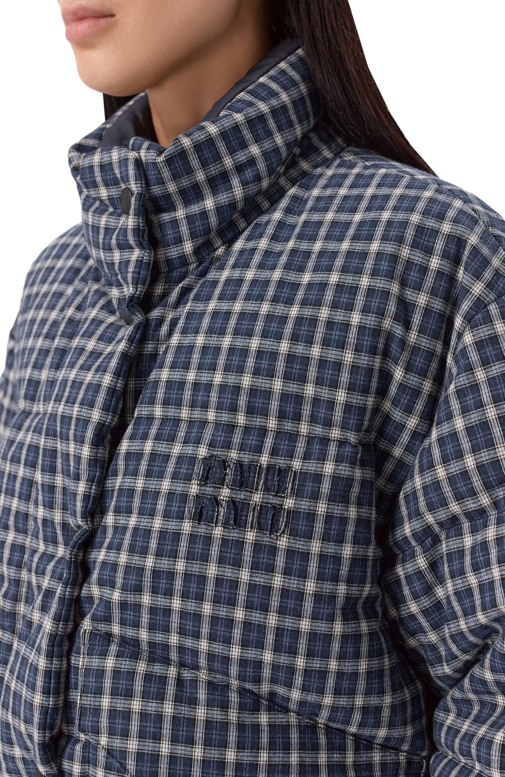 Двусторонний пуховик MIU MIU синего цвета по цене 490000 руб., арт. ML1550/6060, фото 5 Двусторонний пуховик MIU MIU, арт. ML1550/6060, фото 5