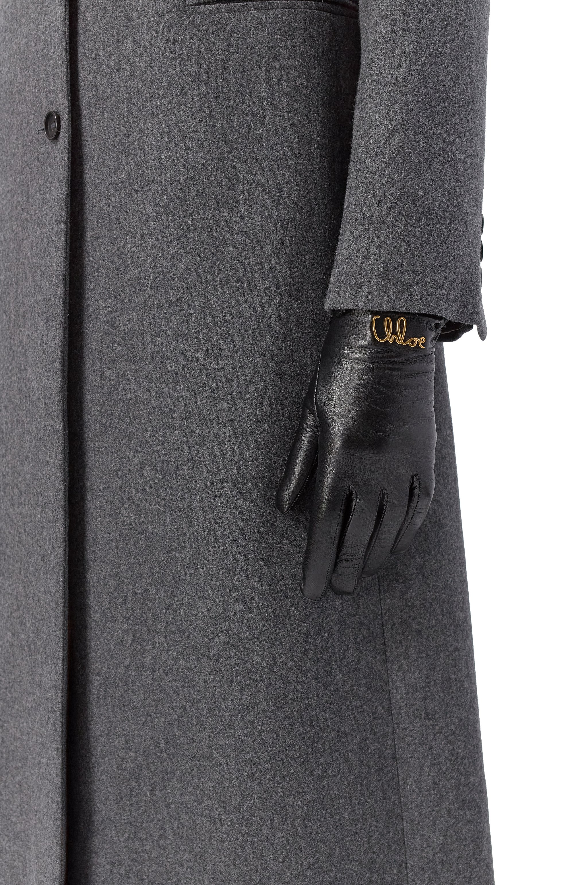 Кожаные перчатки CHLOÉ, арт. CHC24WG020LBR, фото 2