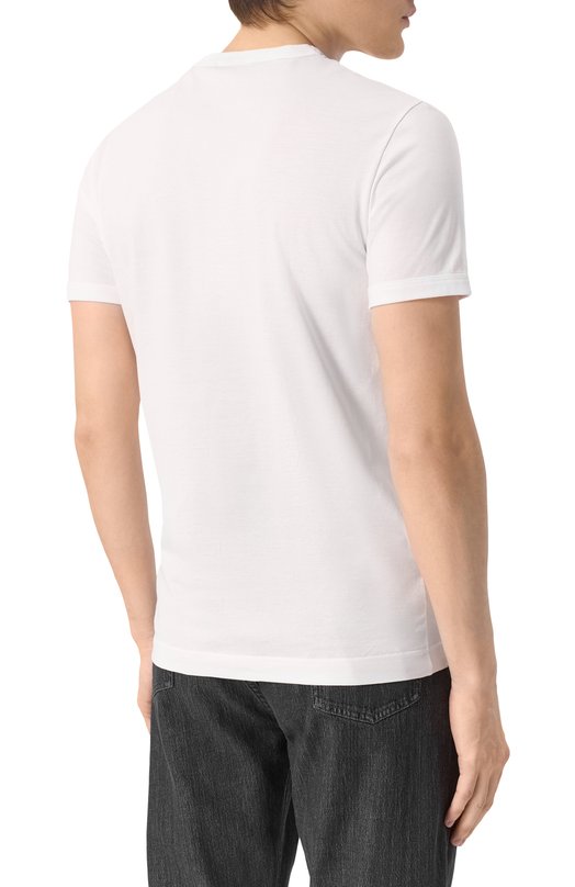 Хлопковая футболка Dolce & Gabbana G8JX7T/FU7EQ Белый  G8JX7T/FU7EQ Фото 4