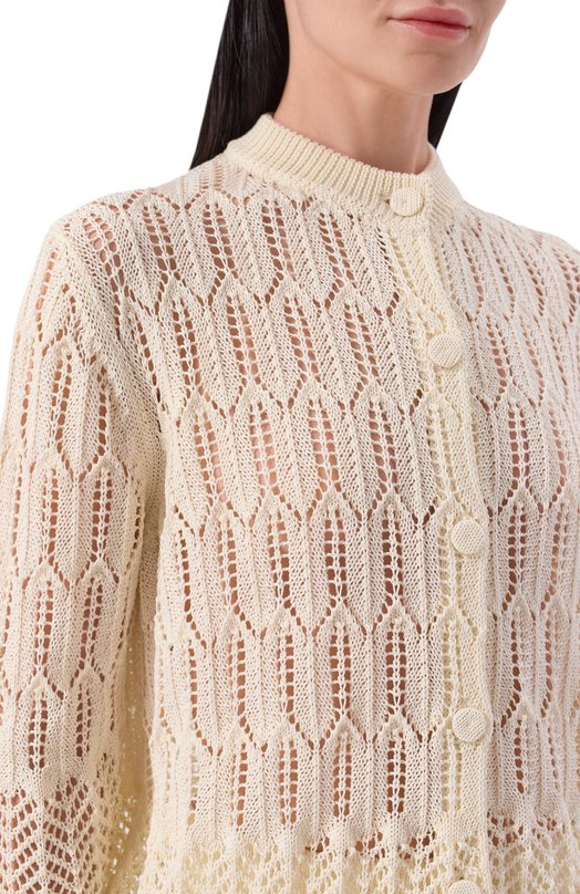 Хлопковый кардиган Jil Sander J02HP0051/J15478 Кремовый  J02HP0051/J15478 Фото 5