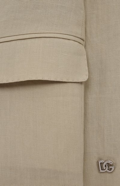 Льняной пиджак DOLCE & GABBANA бежевого цвета по цене 68600 руб., арт. L41E85/FU4LH, фото 3 Льняной пиджак DOLCE & GABBANA, арт. L41E85/FU4LH, фото 3