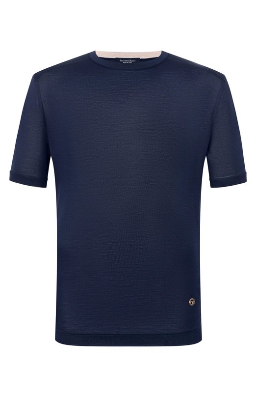 Шелковая футболка Stefano Ricci K919512G10/R25190_001 Синий K919512G10/R25190_001