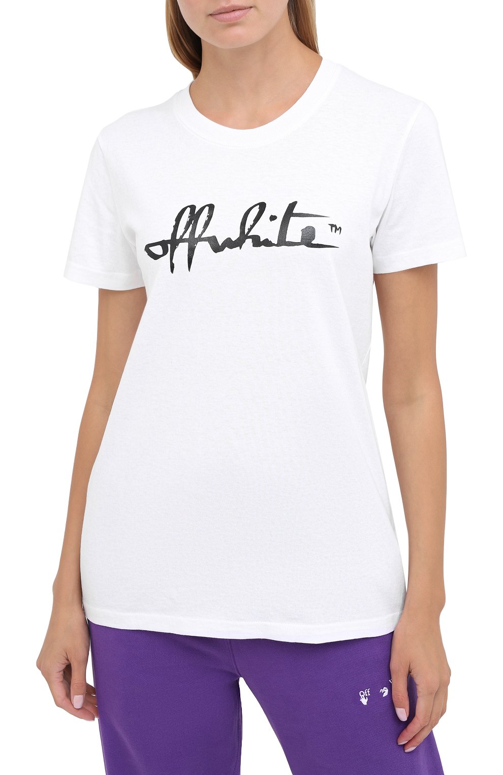 Хлопковая футболка OFF-WHITE белого цвета по цене 27150 руб., арт. 0WAA049E20JER0070110, фото 3 Хлопковая футболка OFF-WHITE, арт. 0WAA049E20JER0070110, фото 3