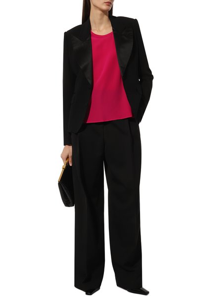 Шелковый топ KITON фуксия цвета по цене 73350 руб., арт. D55402K0597A, фото 2 Шелковый топ KITON, арт. D55402K0597A, фото 2
