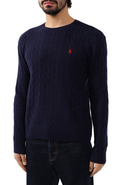 Свитер из шерсти и кашемира POLO RALPH LAUREN темно-синего цвета по цене 26400 руб., арт. 710719546, фото 3 Свитер из шерсти и кашемира POLO RALPH LAUREN, арт. 710719546, фото 3