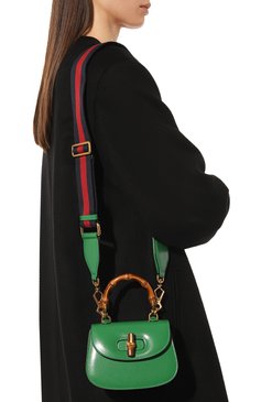 Женская сумка gucci bamboo 1947 mini GUCCI зеленого цвета, арт. 686864 10ODT | Фото 8 (Сумки-технические: Сумки top-handle; Материал: Натуральная кожа; Материал сплава: Проставлено; Размер: mini; Ремень/цепочка: На ремешке; Драгоценные камни: Прос�тавлено)