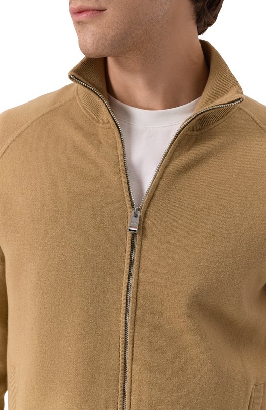 Кардиган из хлопка и шерсти BOSS 50543150 Бежевый  50543150 Фото 5