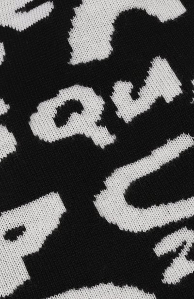 Шерстяная шапка DSQUARED2 черно-белого цвета по цене 29950 руб., арт. KNM0145, фото 3 Шерстяная шапка DSQUARED2, арт. KNM0145, фото 3