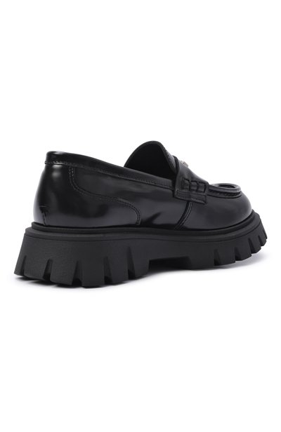 Кожаные лоферы MSGM KIDS черного цвета по цене 27750 руб., арт. 84002/VAR1, фото 3 Кожаные лоферы MSGM KIDS, арт. 84002/VAR1, фото 3