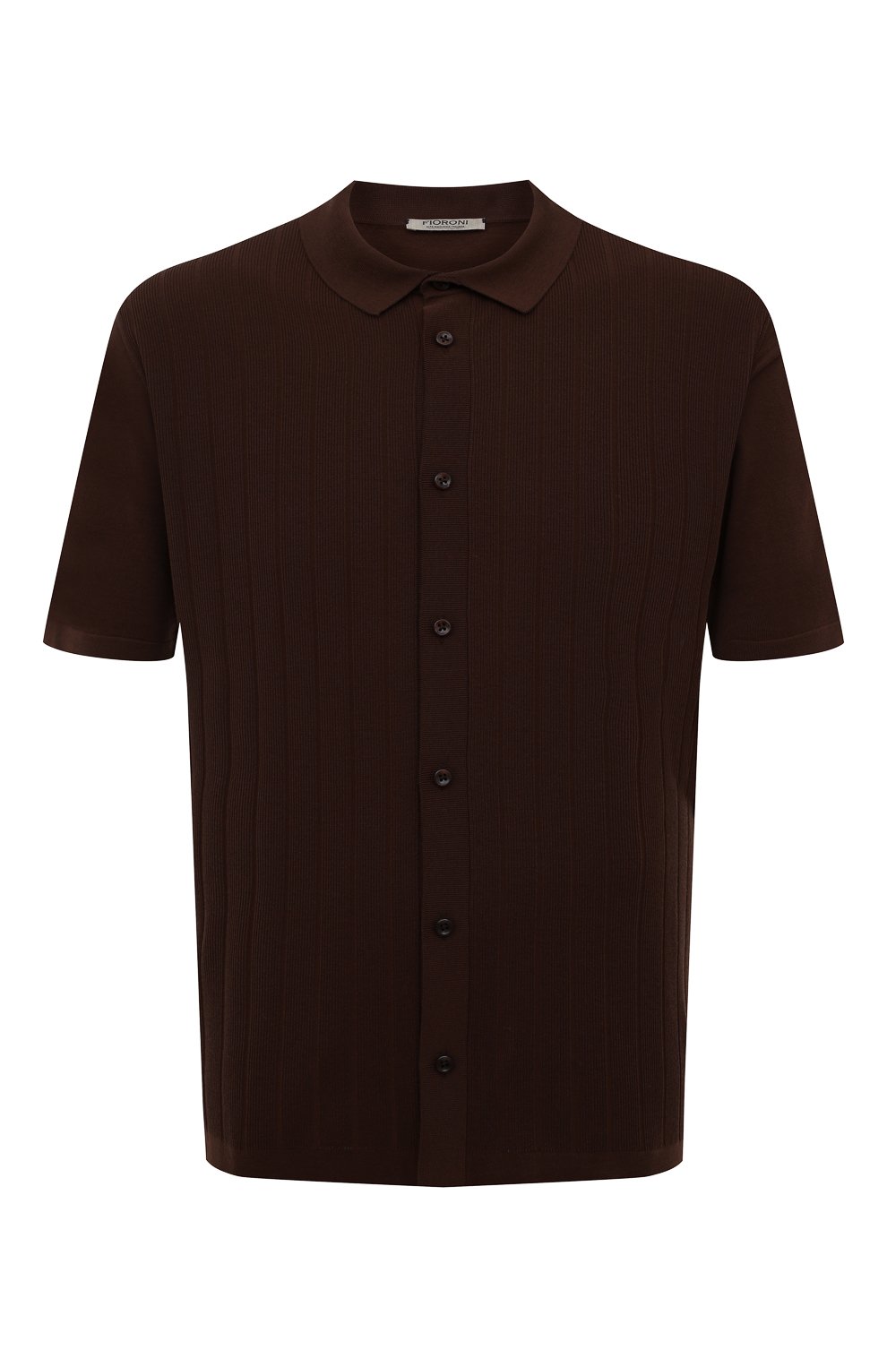 Хлопковая рубашка FIORONI темно-коричневого цвета по цене 57850 руб., арт. MK24248G1, фото 1 Хлопковая рубашка FIORONI, арт. MK24248G1, фото 1