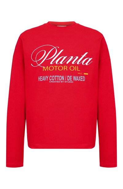 Хлопковый лонгслив PLANTA ROSA, арт. PR/L01.1/MOTOROIL-WHITE/220