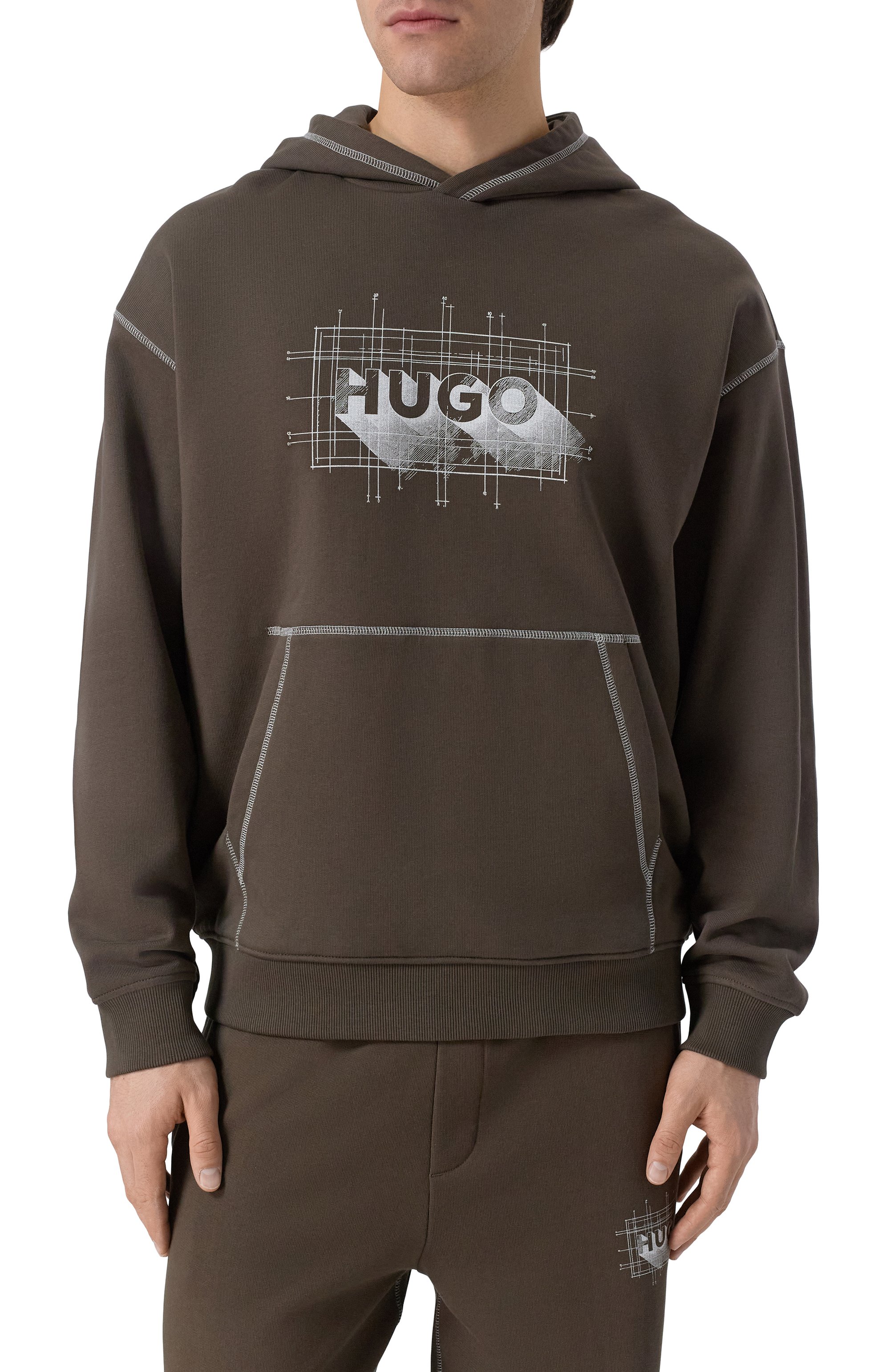 Хлопковое худи HUGO BLUE, арт. 50553506, фото 3