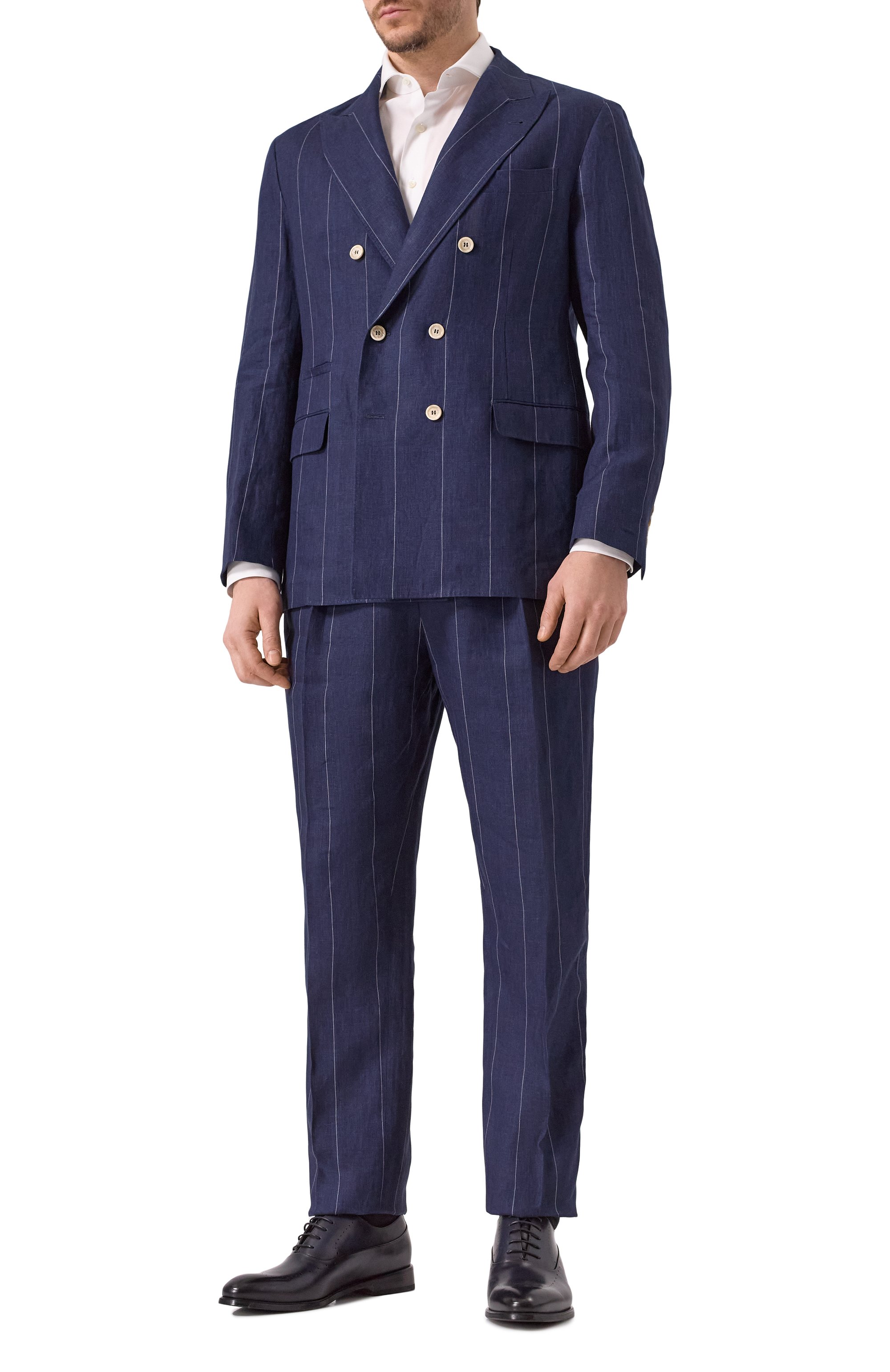 Льняной костюм BRUNELLO CUCINELLI темно-синего цвета по цене 541000 руб., арт. MB400LDPM, фото 1 Льняной костюм BRUNELLO CUCINELLI, арт. MB400LDPM, фото 1