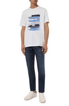 Мужская хлопковая футболка CORNELIANI белого цвета, арт. 93G588-9325036 | Фото 2 (Длина (для топов): Стандартные; Рукава: Короткие; Материал внешний: Хлопок; Принт: С принтом; Стили: Кэжуэл; Мужское Кросс-КТ: Футболка-одежда; Кросс-КТ: Джерси)