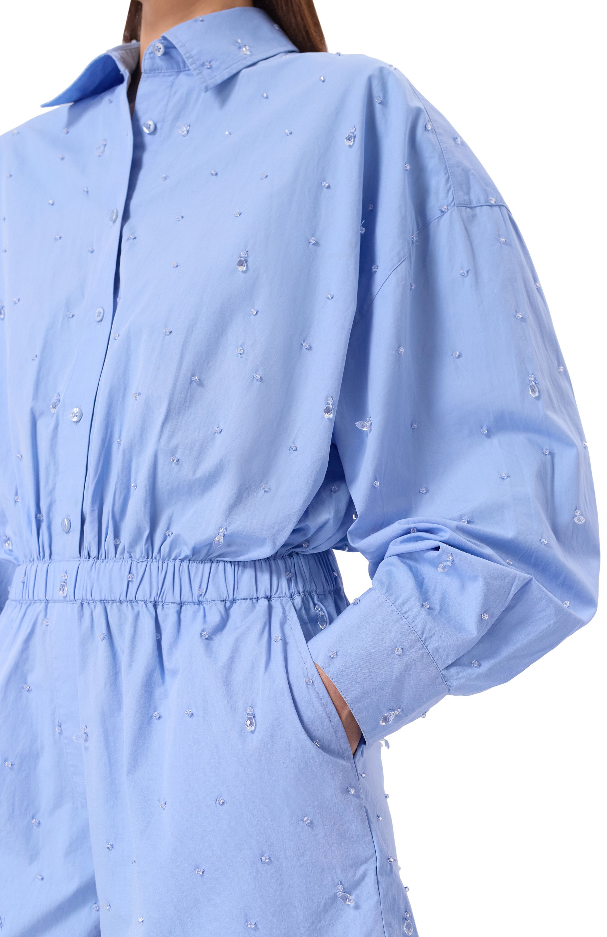 Хлопковый комбинезон с отделкой бисером GIUSEPPE DI MORABITO, арт. 06PSJP500R 16406, фото 4