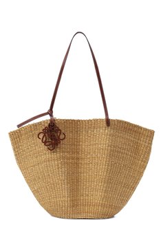 Женская сумка basket LOEWE бежевого цвета, арт. A223095X02 | Фото 1 (Материал: Растительное волокно; Размер: large; Сумки-технические: Сумки-шопперы; Материал сплава: Проставлено; Драгоценные камни: Проставлено)