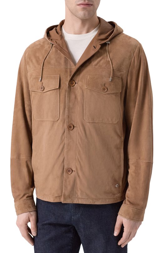 Замшевая куртка-рубашка Stefano Ricci M7J6100150/SUEJS3_001 Бежевый  M7J6100150/SUEJS3_001 Фото 3